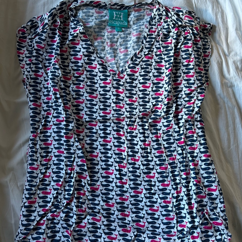 Escapada Women's Blouse - whale pattern